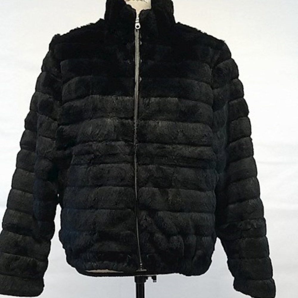 Vintage Linda Richards Black Rabbit Fur Coat